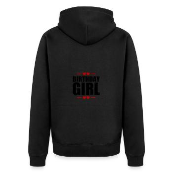 fille d’anniversaire disant - Veste à capuche bio Premium Unisexe - noir - Dos - Nico (187cm)