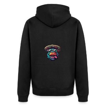 Hippopotame Drôle Sombrero - Veste à capuche bio Premium Unisexe - noir - Dos - Nico (187cm)