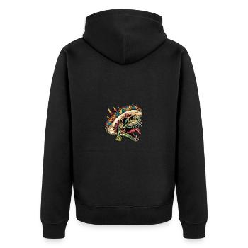 Dinosaure stégosaure Sombrero - Veste à capuche bio Premium Unisexe - noir - Dos - Nico (187cm)