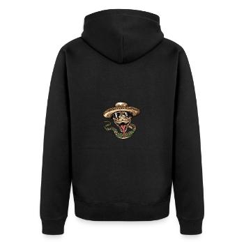 Serpent Cobra Bande Dessinée Drôle Sombrero - Veste à capuche bio Premium Unisexe - noir - Dos - Nico (187cm)