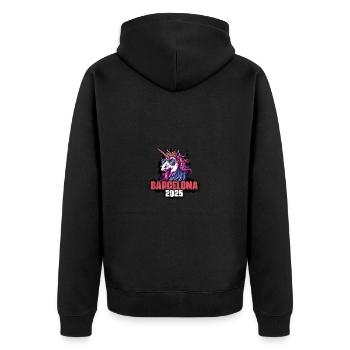 Licorne de Barcelone 2025 - Veste à capuche bio Premium Unisexe - noir - Dos - Nico (187cm)