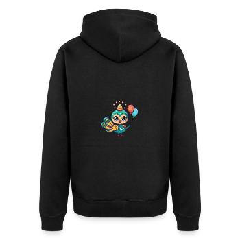 paon oiseau anniversaire bébé - Veste à capuche bio Premium Unisexe - noir - Dos - Nico (187cm)