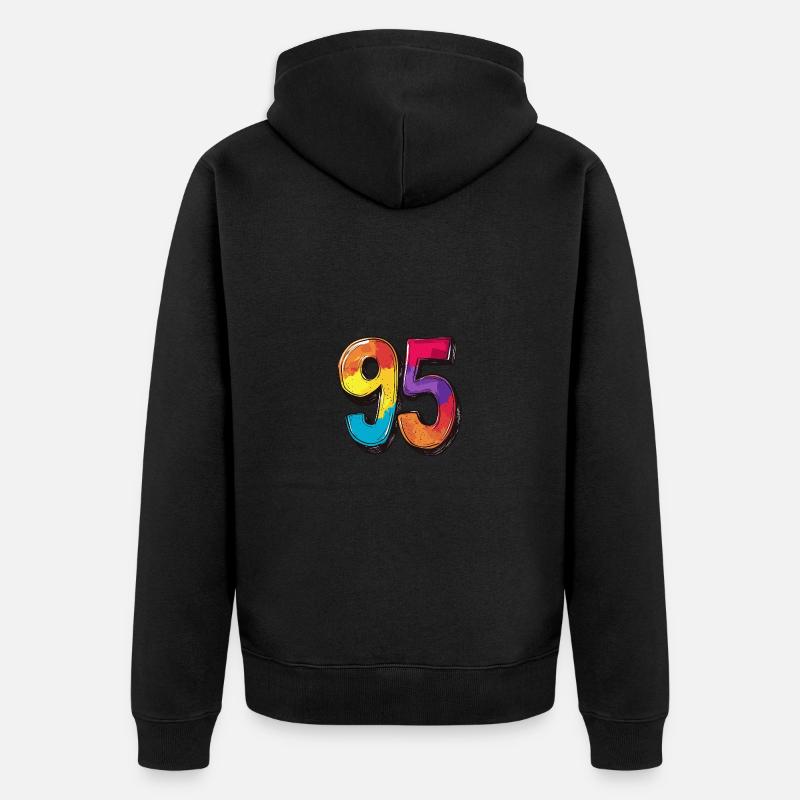 Symbole du chiffre 95 - Veste à capuche bio Premium Unisexe - noir