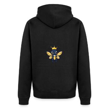 Libellule bière drôle - Veste à capuche bio Premium Unisexe - noir - Dos - Nico (187cm)