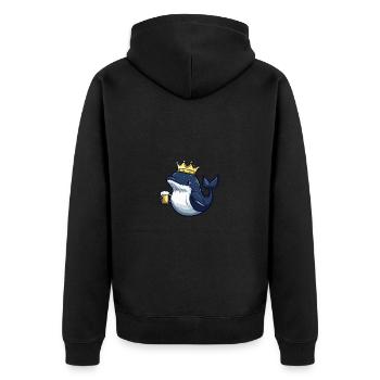 Bière de baleine drôle - Veste à capuche bio Premium Unisexe - noir - Dos - Nico (187cm)