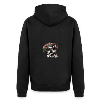 Buldog Français Chien Sombrero - Veste à capuche bio Premium Unisexe - noir - Dos - Nico (187cm)