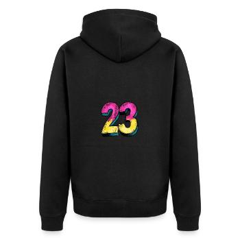 23 Symbole numérique - Veste à capuche bio Premium Unisexe - noir - Dos - Nico (187cm)