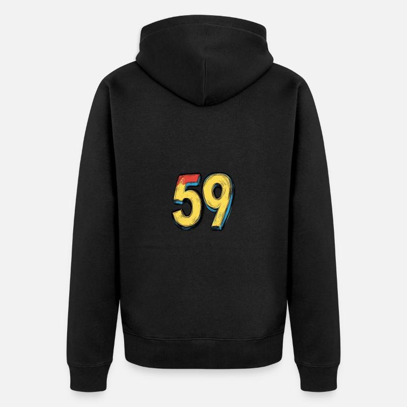 59 Symbole numérique - Veste à capuche bio Premium Unisexe - noir