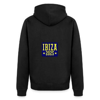 Ibiza 2025 - Unisex Premium Organic Zip Hoodie - black - Back - Nico (187cm)