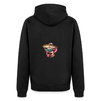 Cochon Bande Dessinée Drôle Sombrero - Veste à capuche bio Premium Unisexe - noir - Dos - Nico (187cm)