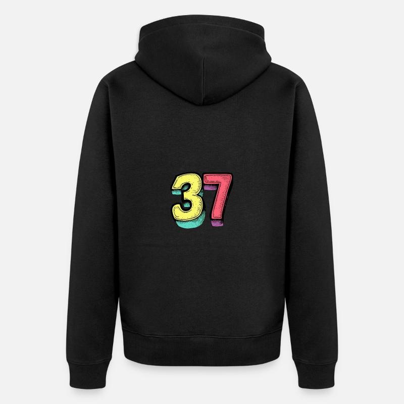 37 Symbole numérique - Veste à capuche bio Premium Unisexe - noir