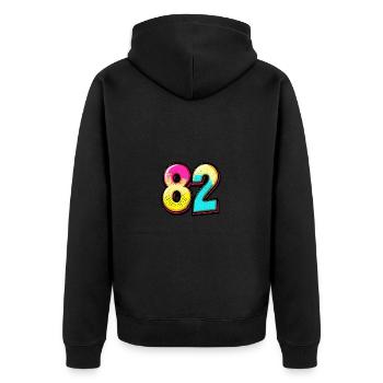 82 Symbole numérique - Veste à capuche bio Premium Unisexe - noir - Dos - Nico (187cm)