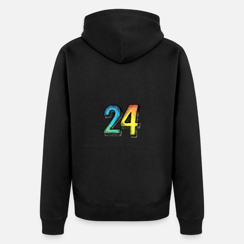 24 Symbole numérique - Veste à capuche bio Premium Unisexe - noir