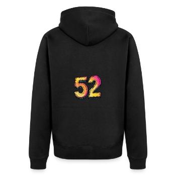 52 Symbole numérique - Veste à capuche bio Premium Unisexe - noir - Dos - Nico (187cm)