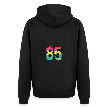 85 Symbole numérique - Veste à capuche bio Premium Unisexe - noir - Dos - Nico (187cm)