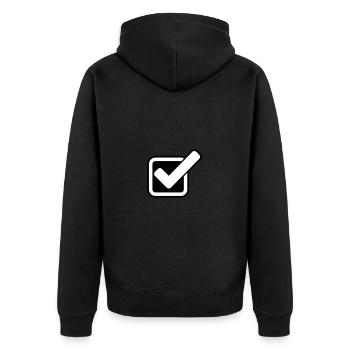 Tick Icône de coche - Veste à capuche bio Premium Unisexe - noir - Dos - Nico (187cm)