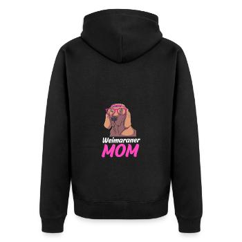 Weimaraner - Unisex Premium Bio Zip Hoodie - Schwarz - Hinten - Nico (187cm)