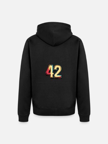 42 Zahl symbol - Unisex Premium Bio Zip Hoodie - Schwarz