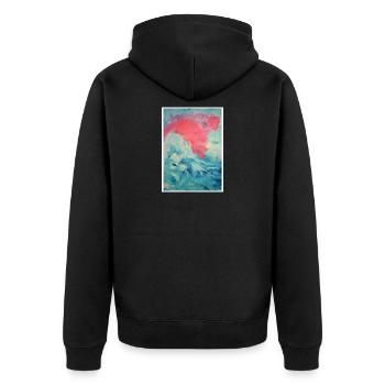 Reproduction d'art originale "Wolf" - Veste à capuche bio Premium Unisexe - noir - Dos - Nico (187cm)