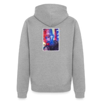 Reproduction d'art originale "LSD" - Veste à capuche bio Premium Unisexe - gris chiné - Dos - Nico (187cm)