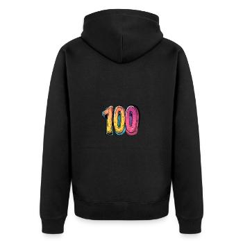 Symbole du chiffre 100 - Veste à capuche bio Premium Unisexe - noir - Dos - Nico (187cm)