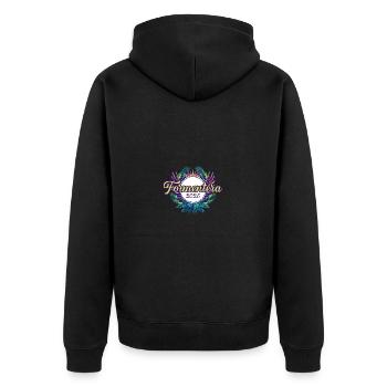 Formentera 2025 Team - Unisex Premium Organic Zip Hoodie - black - Back - Nico (187cm)