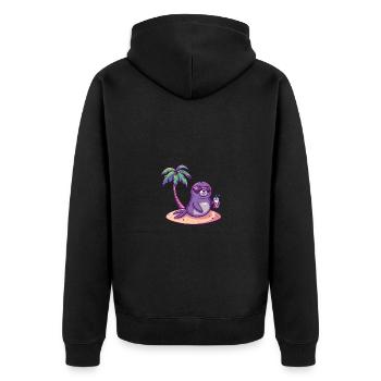 Seal Summer Holiday - Unisex Premium Organic Zip Hoodie - black - Back - Nico (187cm)