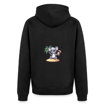 Palmier d’été de l’île Koala - Veste à capuche bio Premium Unisexe - noir - Dos - Nico (187cm)