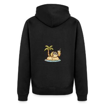 Snail Summer Vacation - Unisex Premium Organic Zip Hoodie - black - Back - Nico (187cm)