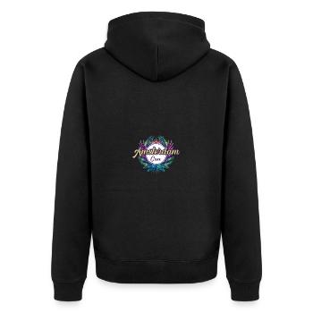 Amsterdam Crew Holidays - Unisex Premium Organic Zip Hoodie - black - Back - Nico (187cm)
