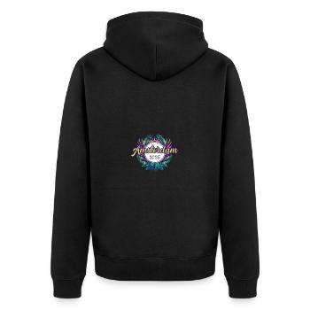 Amsterdam 2025 Team - Unisex Premium Organic Zip Hoodie - black - Back - Nico (187cm)
