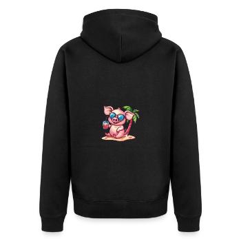 Palmier d’été de l’île aux cochons - Veste à capuche bio Premium Unisexe - noir - Dos - Nico (187cm)