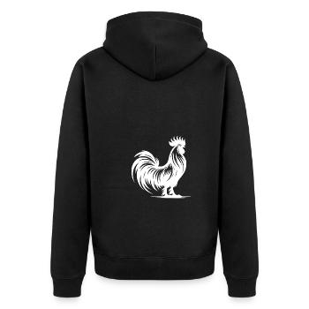 Pedigree élégant avec un grand peigne - Veste à capuche bio Premium Unisexe - noir - Dos - Nico (187cm)