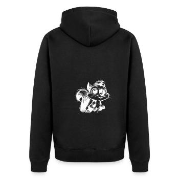 Bébé Enfants Écureuil Crayon Croquis - Veste à capuche bio Premium Unisexe - noir - Dos - Nico (187cm)