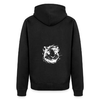 Mignon bébé cochon d’Inde Portrait d’enfants - Veste à capuche bio Premium Unisexe - noir - Dos - Nico (187cm)