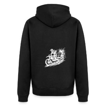 Heisse dreckige Gelände Maschine Hobby Motorsport - Unisex Premium Bio Zip Hoodie - Schwarz - Hinten - Nico (187cm)