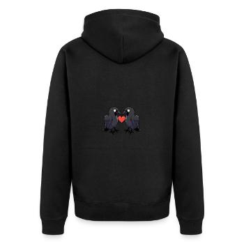 Corbeau Couple Crow e Saint-Valentin - Veste à capuche bio Premium Unisexe - noir - Dos - Nico (187cm)
