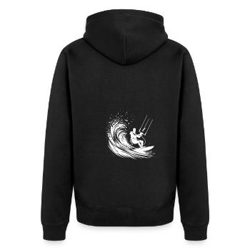 Storm Wave Rider - Kite Surfing Splash Sport - Unisex Premium Organic Zip Hoodie - black - Back - Nico (187cm)