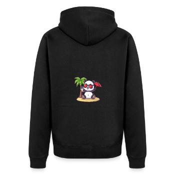 Palmier d’été de l’île aux pandas - Veste à capuche bio Premium Unisexe - noir - Dos - Nico (187cm)