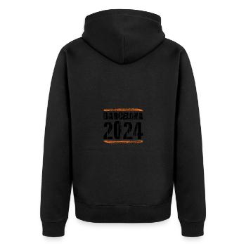 Devis Barcelone 2024 - Veste à capuche bio Premium Unisexe - noir - Dos - Nico (187cm)