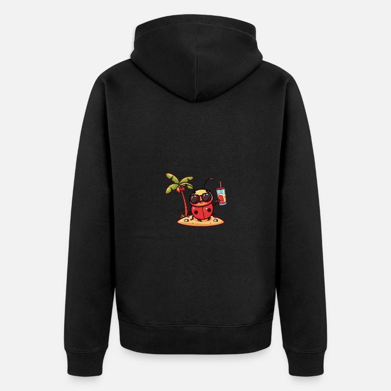 Vacances d’été de coccinelle - Veste à capuche bio Premium Unisexe - noir
