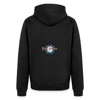 Gran Canaria Crew Urlaub - Unisex Premium Bio Zip Hoodie - Schwarz - Hinten - Nico (187cm)