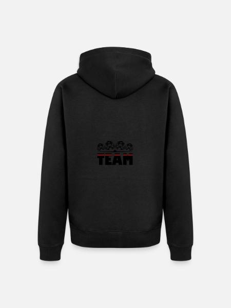 Monkey Beer Team Drinking - Unisex Premium Organic Zip Hoodie - black