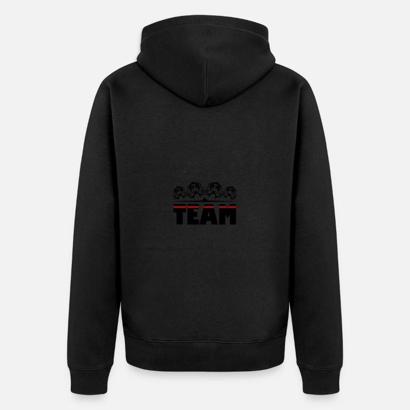 Affe Bier Team Drinking - Unisex Premium Bio Zip Hoodie - Schwarz