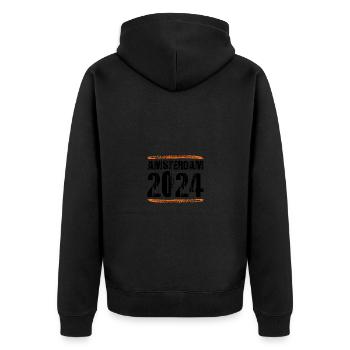 Devis Amsterdam 2024 - Veste à capuche bio Premium Unisexe - noir - Dos - Nico (187cm)