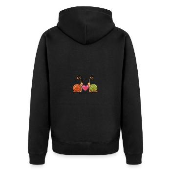 Escargot Couple Saint-Valentin - Veste à capuche bio Premium Unisexe - noir - Dos - Nico (187cm)