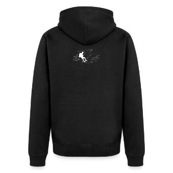 Canyoning - Unisex Premium Organic Zip Hoodie - black - Back - Nico (187cm)
