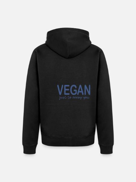 Vegan just to annoy you - Unisex Premium Organic Zip Hoodie - black