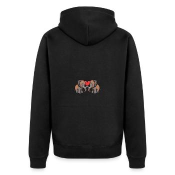 Couple mammouth Saint-Valentin - Veste à capuche bio Premium Unisexe - noir - Dos - Nico (187cm)