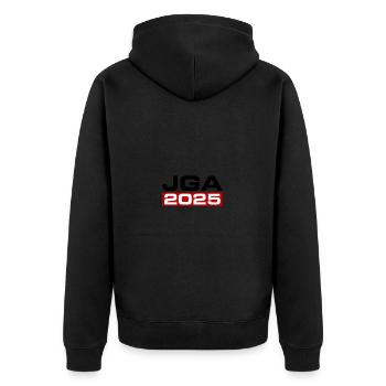 Jga 2025 - Unisex Premium Bio Zip Hoodie - Schwarz - Hinten - Nico (187cm)